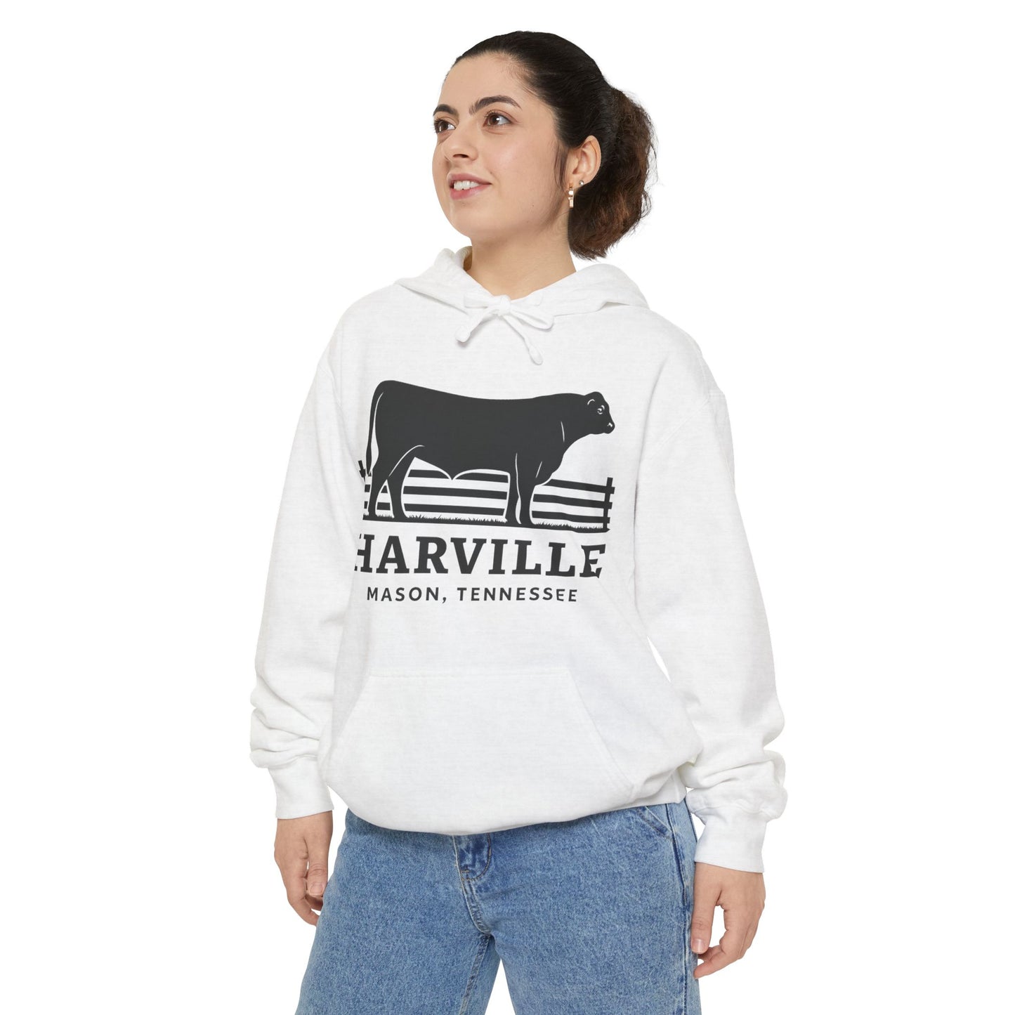 Harville Unisex Garment-Dyed Hoodie - Cozy Farm Style Sweatshirt
