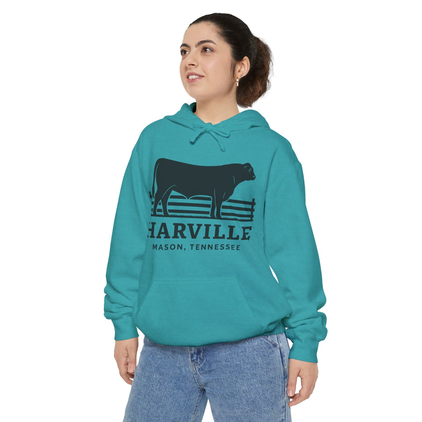 Harville Unisex Garment-Dyed Hoodie - Cozy Farm Style Sweatshirt