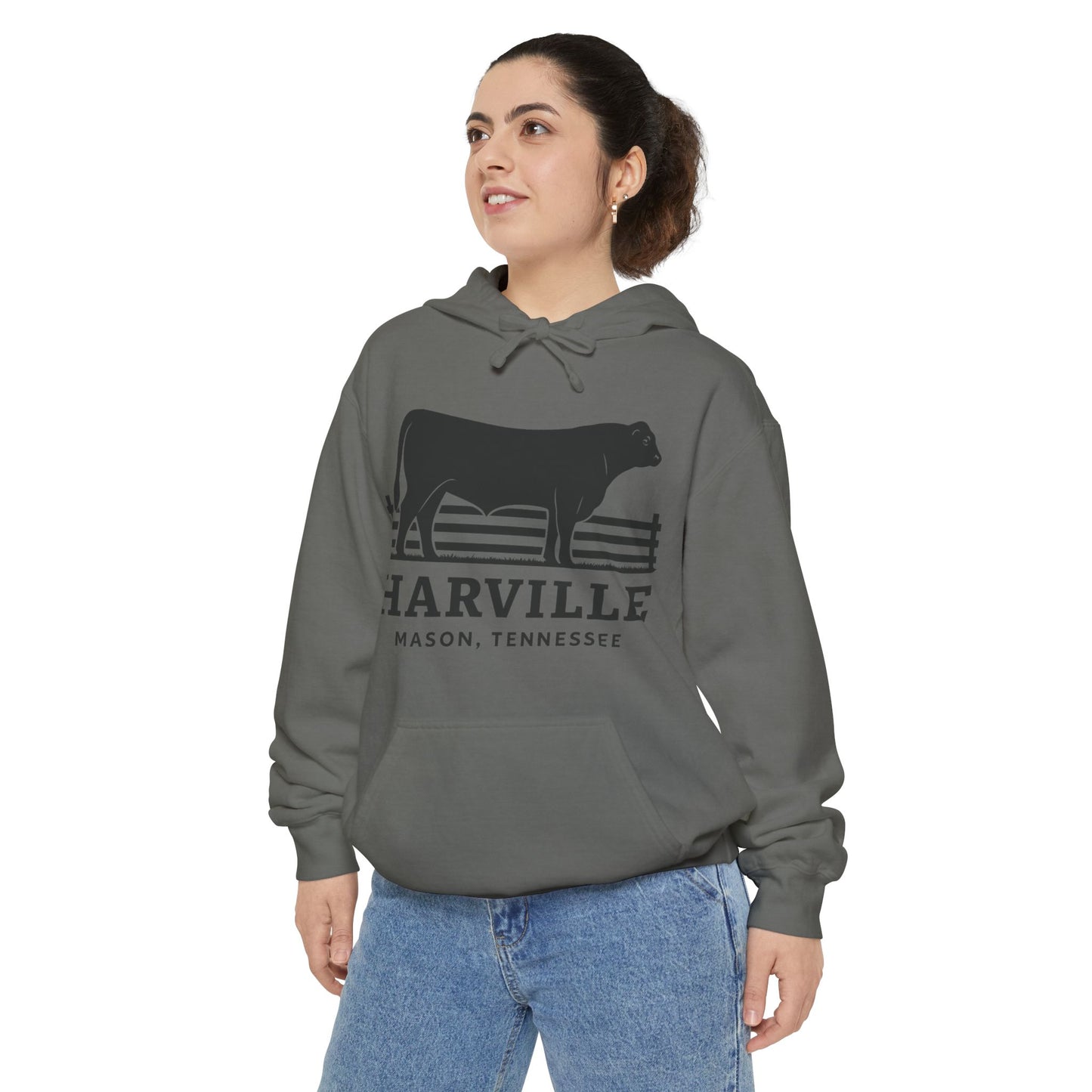 Harville Unisex Garment-Dyed Hoodie - Cozy Farm Style Sweatshirt